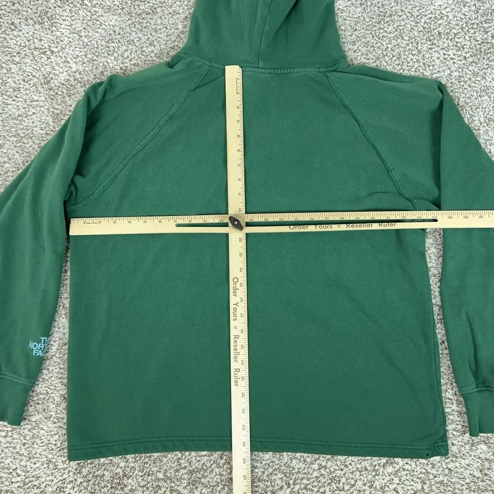 The North Face Hoodie Mens Large Green Pullover Fleece Graphic Outdoor Hiking